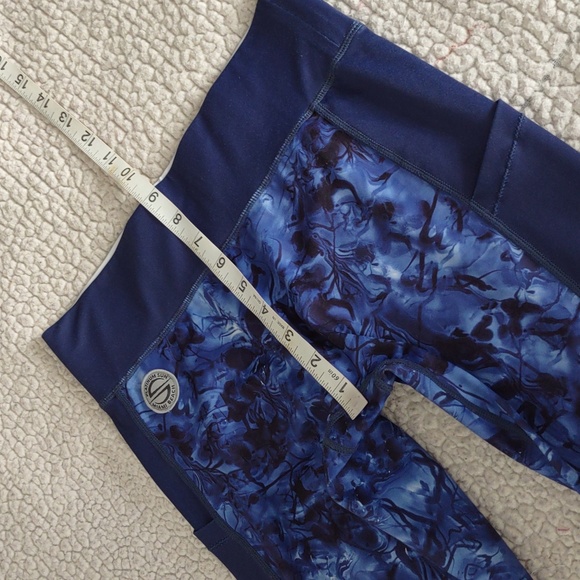 Platinum Sun Size Small UPF50 Blue Mesh Panel Vent Leggings - Picture 9 of 16